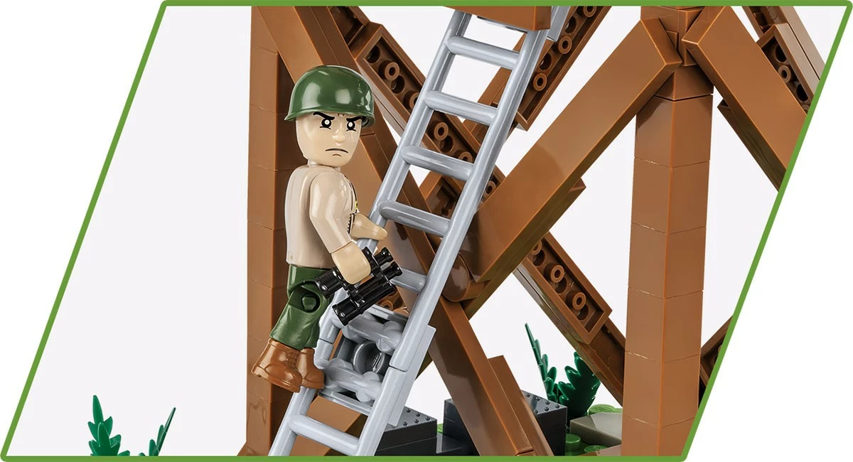 Gradbeni set katedra kontrole U.S. Control Tower Cobi Klocki, 664 kosi, z figuricami in motorjem