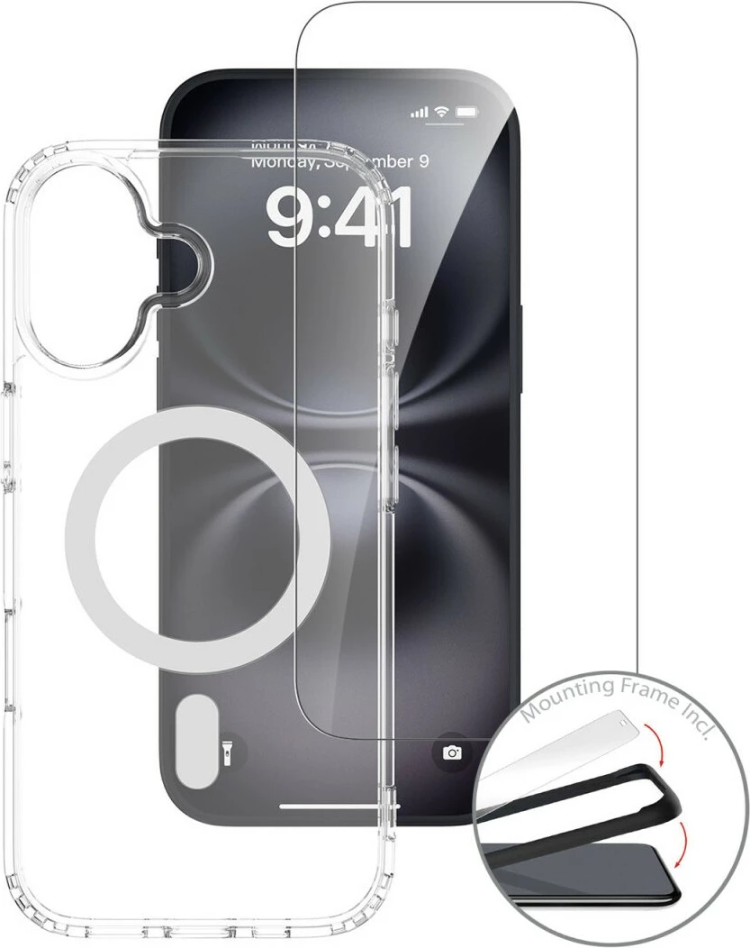 360 Premium Protection komplet, 4smarts, za iPhone 17, prozoren