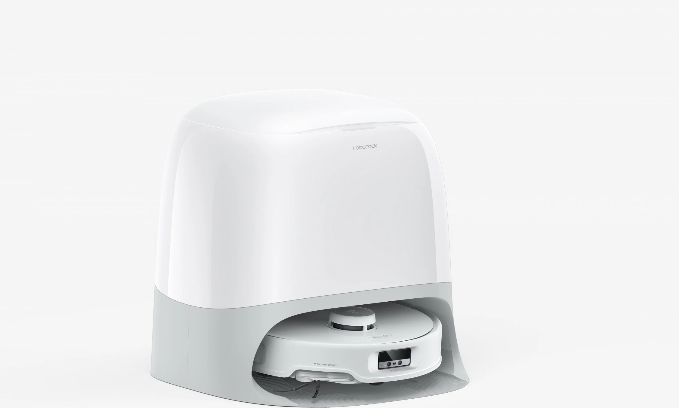 Robot za čiščenje Roborock Q Revo Curv, 0,325 L, baza 2,5 L, bel