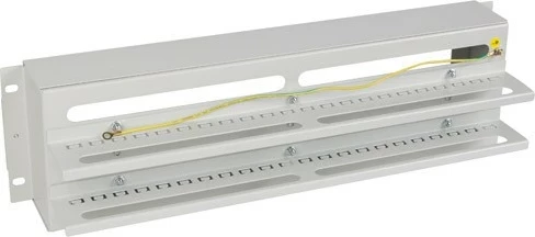 Razdelilni panel 3U 19 palcev z DIN TS-35 letev, LANBERG, siv