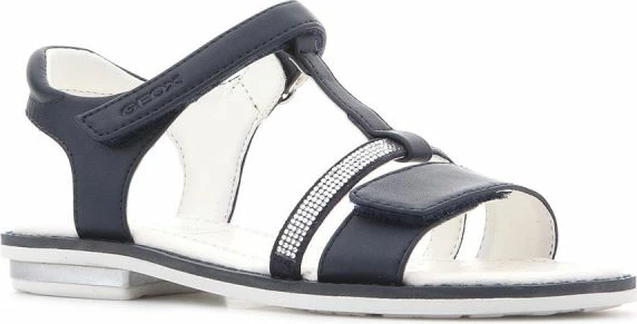 Sandali dihanja z okrasitvijo iz kristalov Geox, modri