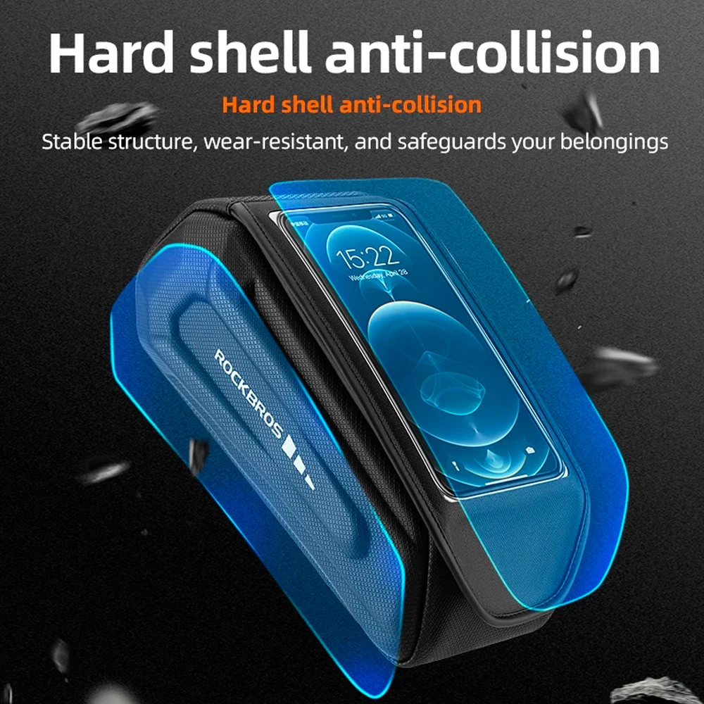 Torba za okvir kolesa z ovitkom za telefon Rockbros 30120064001, 1,7 L, črna