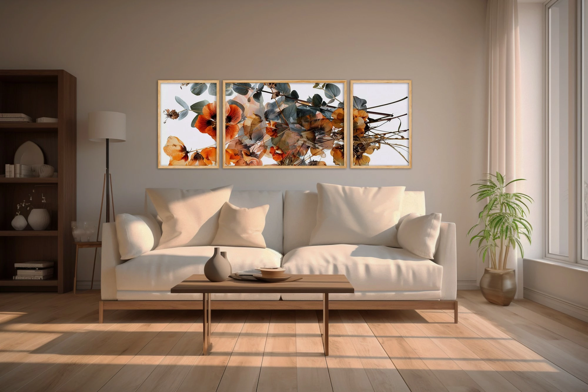 Dekorativna okvirjena slika, 3-delna, Wallity Huhu307, 50 x 140