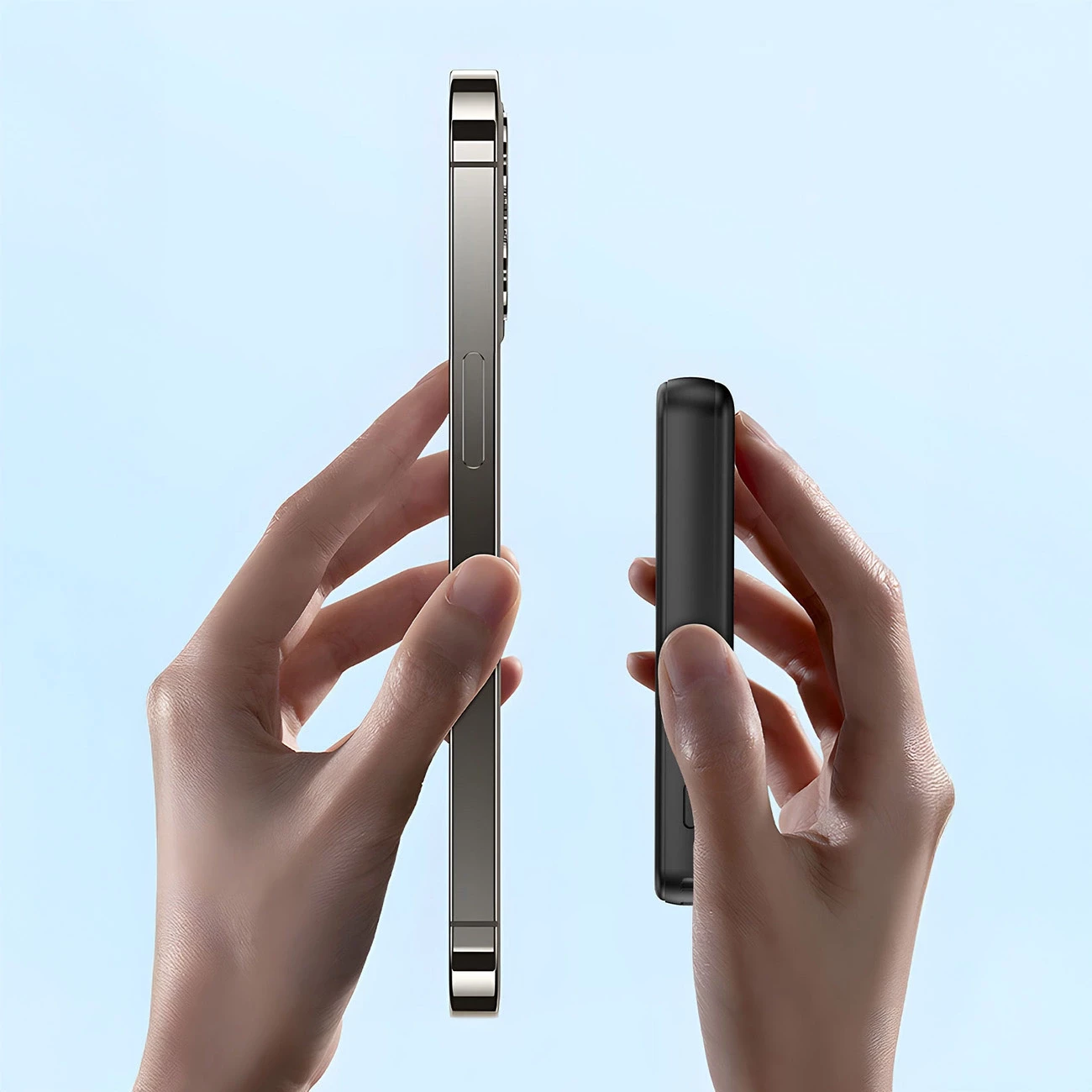 Prenosna polnilna baterija 10000mAh, 20W, USB-A/USB-C/MagSafe, z držalom — Dudao K14S+, črna