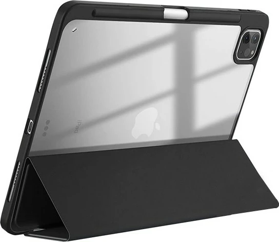 Ovitek za iPad Air 11 M3/M2, iPad Air 10,9 (5. in 4. gen), iPad Pro 11 (2022–2021), črn/prosojen - CRONG PrimeFolio