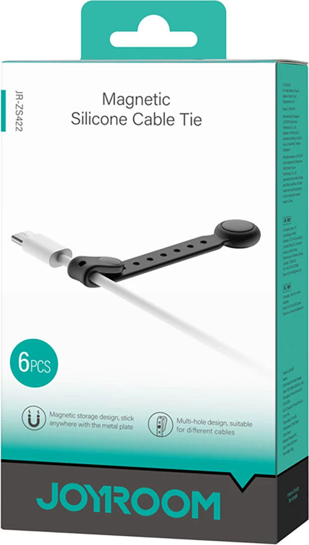 Set magnetnih trakov za kable Joyroom JR-ZS422, 6 kos, črn