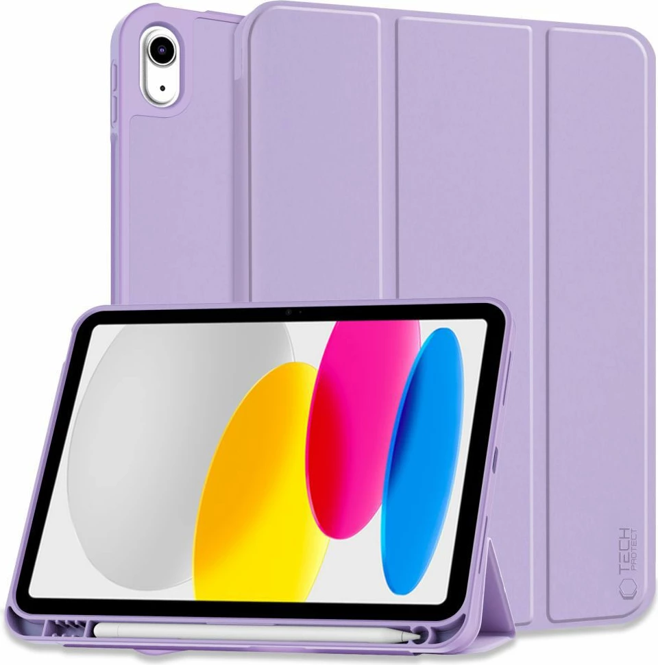 Ovitek za iPad 10.9" (2022) — Tech-Protect SC Pen, silikon, vijoličen