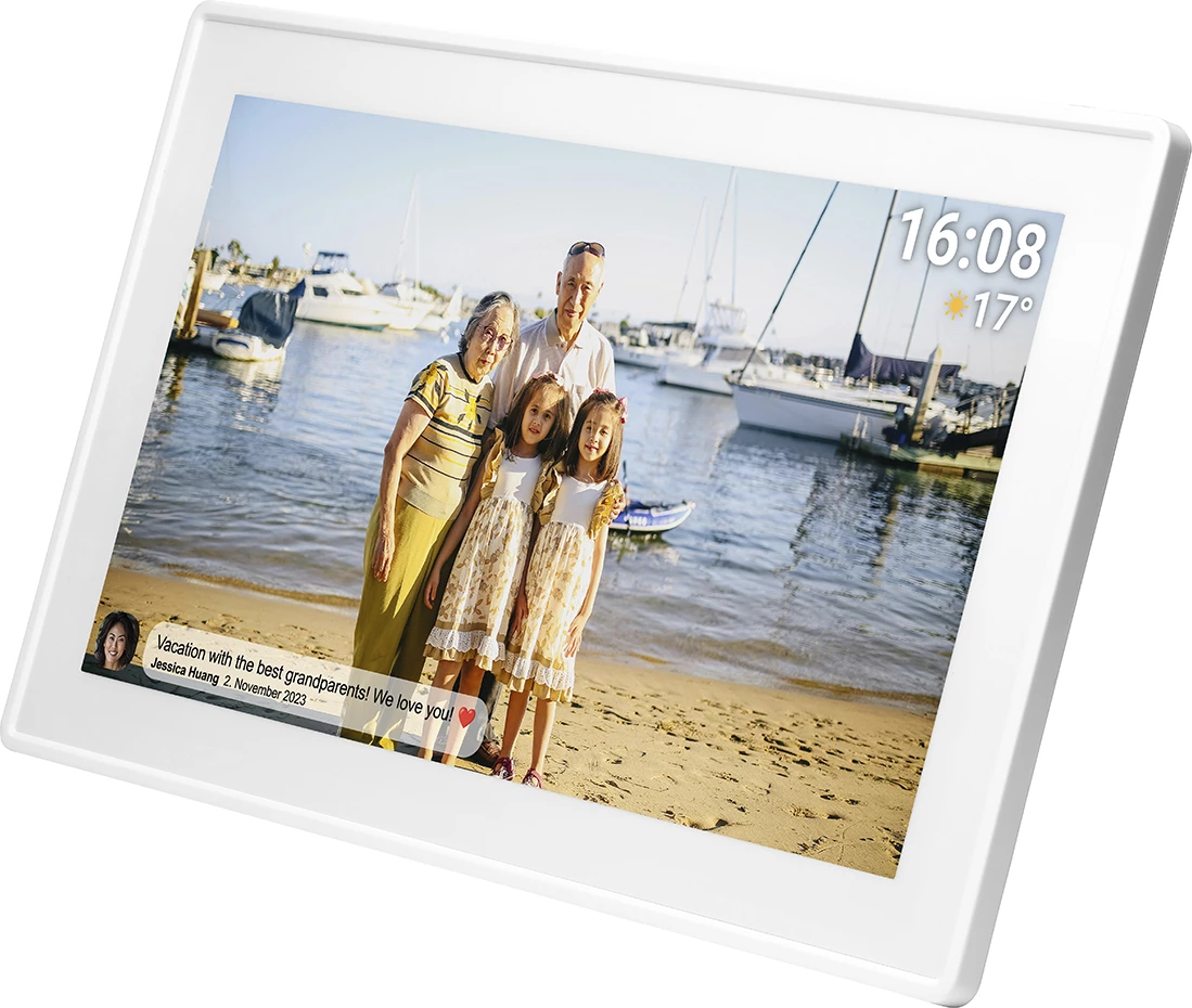 Digitalni okvir, 15,6", 16 GB, Full HD, bel Denver Frameo PFF-1515W