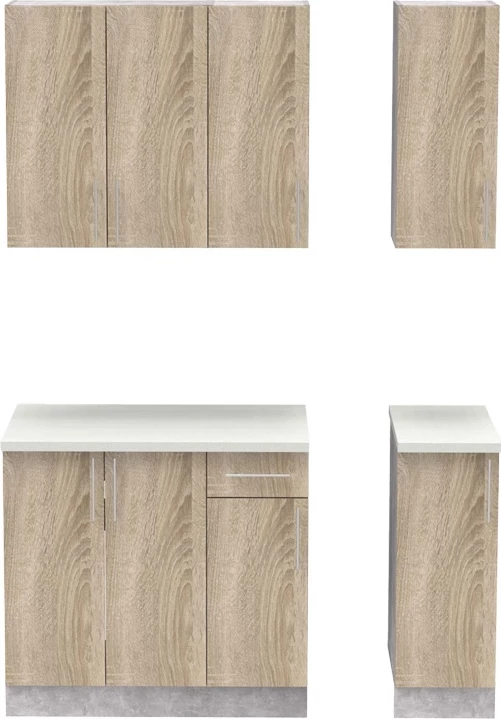 Kuhinjski set melamin Festa II, sonoma, 120x60x85 cm