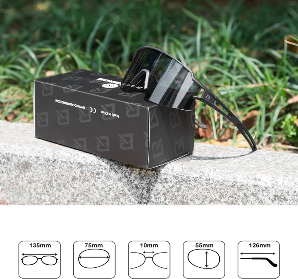 Kolesarska očala Rockbros 10175, fotokromatska, UV400, črna