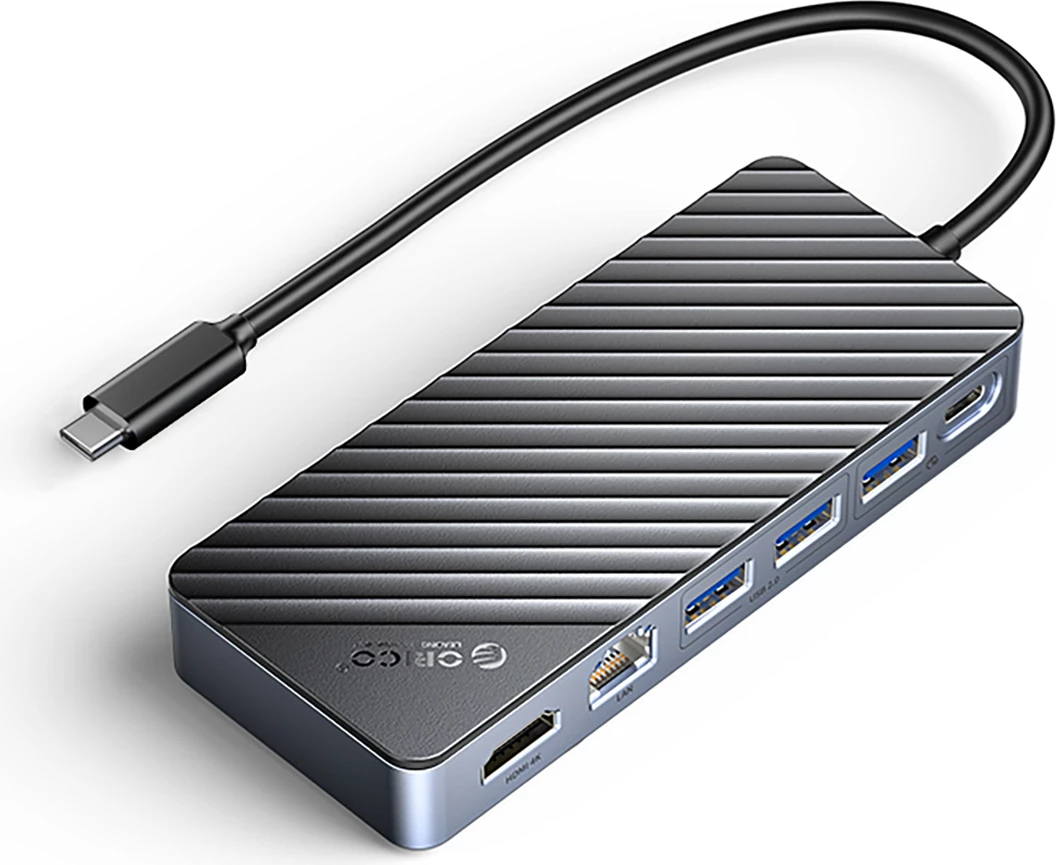 Doking postaja z režo M.2, 8 priključki, USB-C, HDMI, Ethernet, 100 W, črna Orico OM28PR-G2