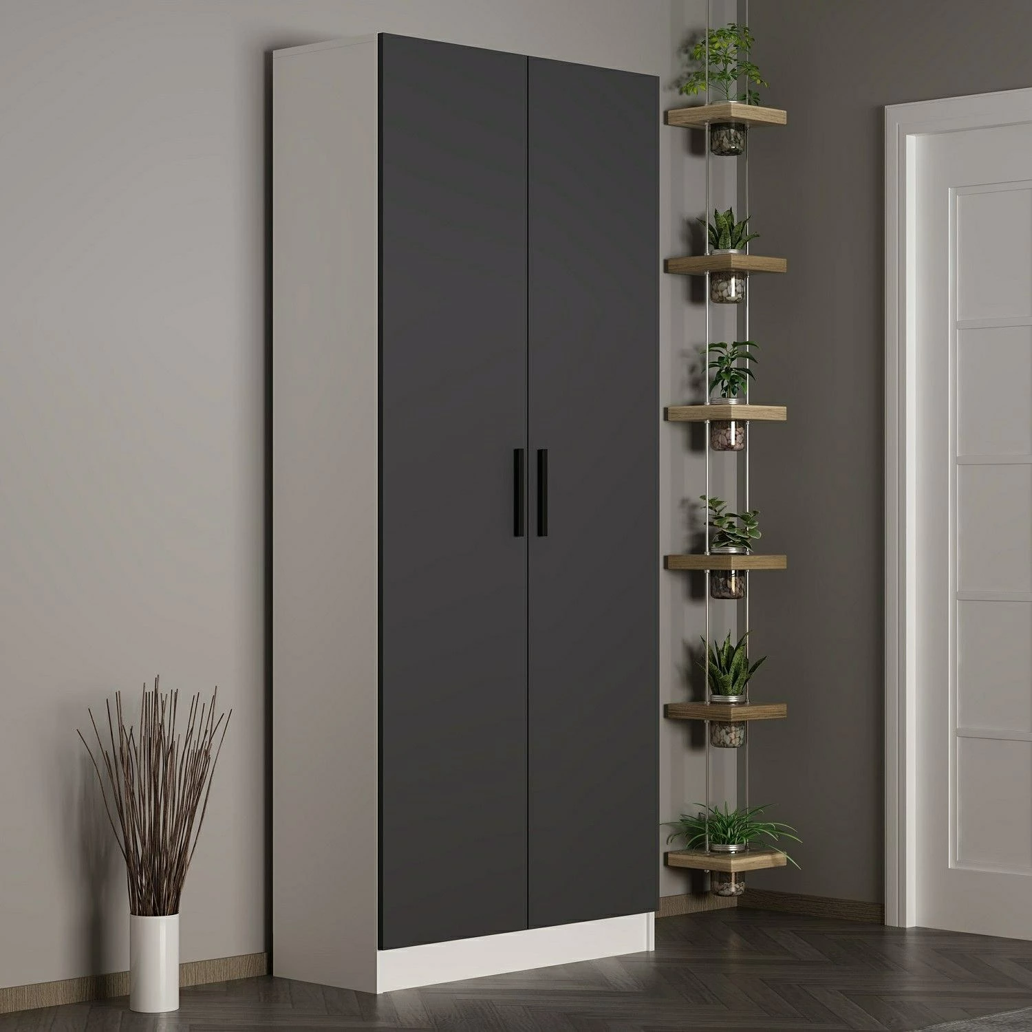 Stojalo za hodnik, antracit, Skye Decor, Noah - 8209