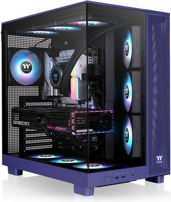 Midi računalniško ohišje Thermaltake View 380 XL TG ARGB, midi tower, kaljeno steklo, modra