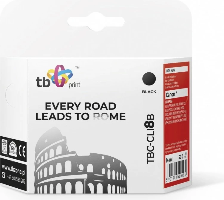 Toner za Canon Pixma TB Print TBC-CLI8B, 14 ml, črn