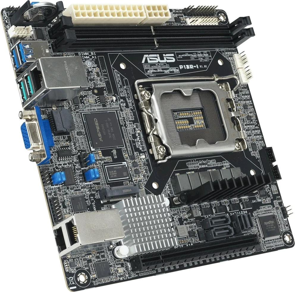 Matična plošča za strežnike ASUS P13R-I, Intel C262, LGA 1700, mini ITX, črna