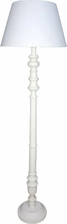Stojalna svetilka VICTORIEN, les, tkanina, bela, 25x25x163 cm