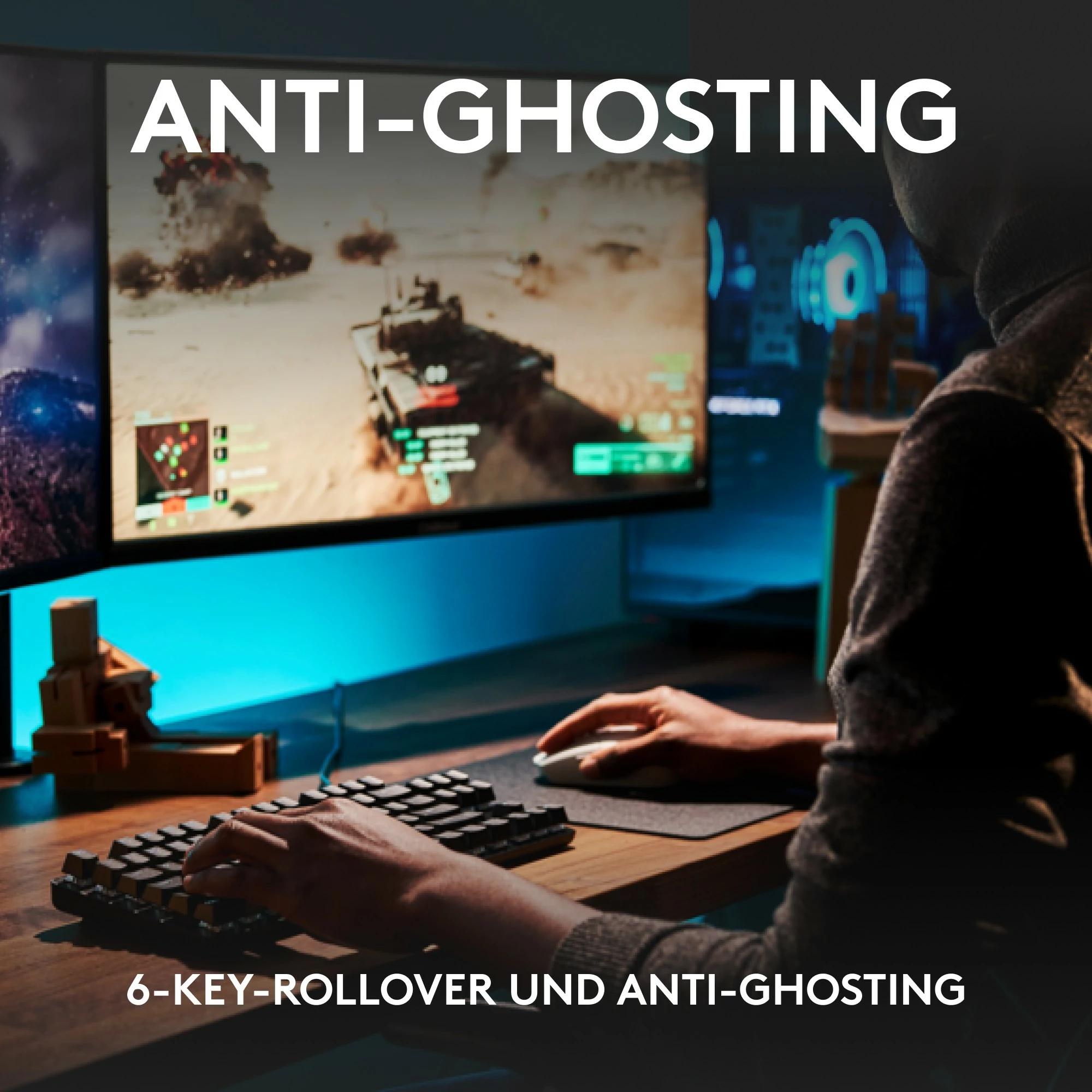 Mehanska tipkovnica brez številske tipkovnice Logitech G413 TKL SE, bela LED, črna