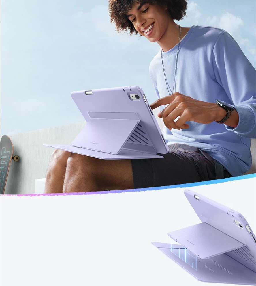 Zaščitna prevleka Flip Hybrid za iPad Air 13" 1/2, ESR, vijolična