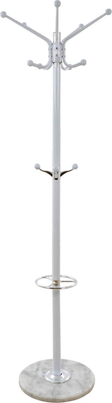 Klobučni/plaščni stojalo kovinsko FH0039.02 vrtljivo belo z marmorjem '37x170 cm