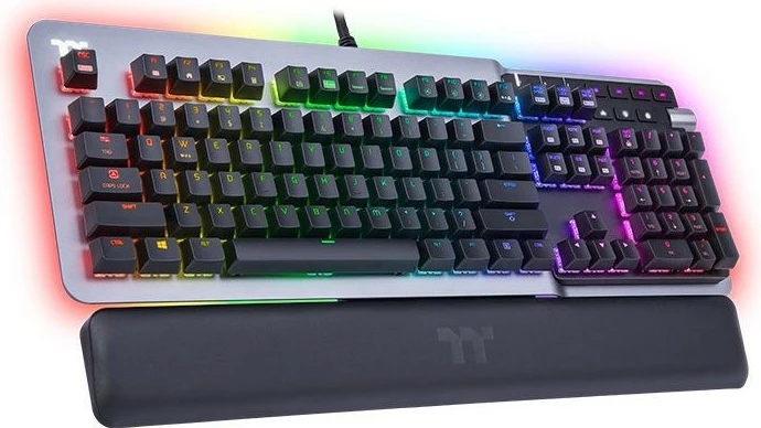 Mehanska tipkovnica Thermaltake Agent K5, Blue Switch, RGB, polna velikost, titan