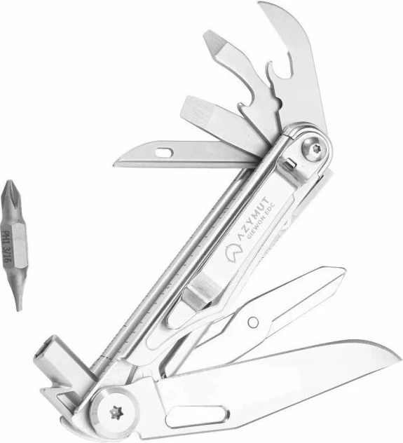 Multifunkcijsko orodje Azymut, za turizem, srebrno