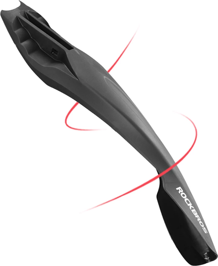 Blatnik za kolo z rdečo LED lučjo Rockbros DNB8001, črn