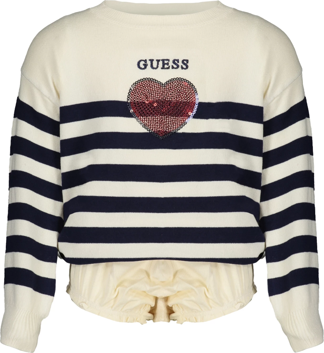 Set pletenine in hlače za deklice, GUESS JEANS, bele