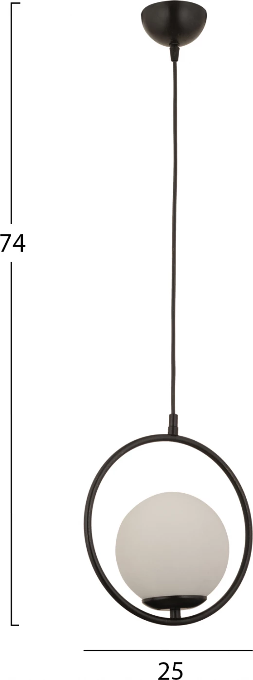 Kovinska stropna svetilka črne barve FH7418.01 25x74 cm