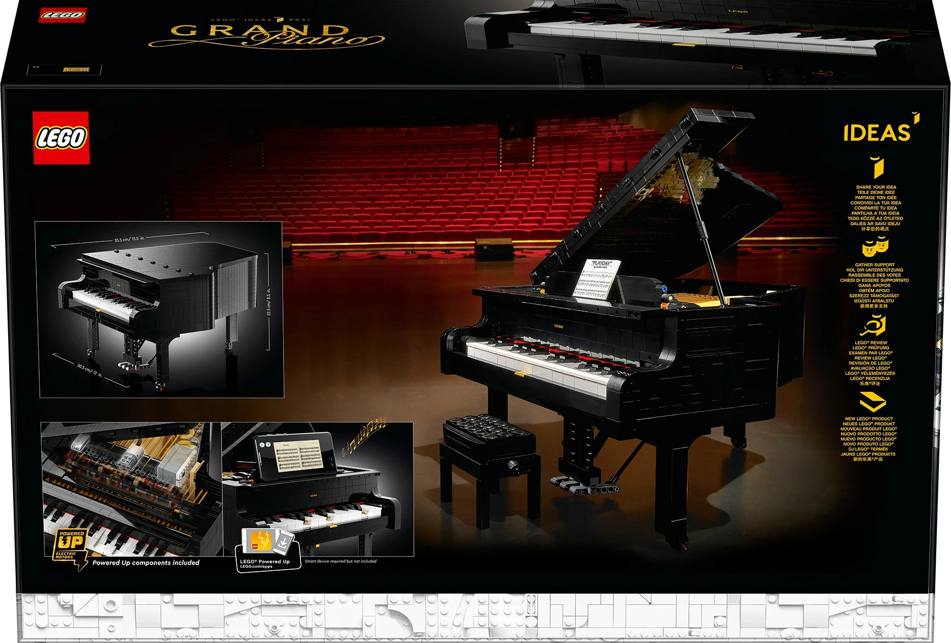 Model koncertnega klavirja LEGO Ideas Grand Piano 21323, 3.662 kosov, večbarven