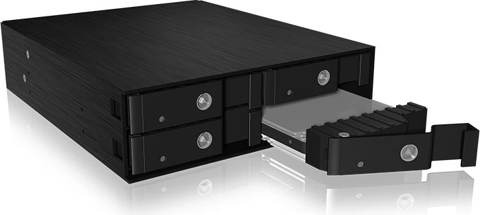 Kletka za diske ICY BOX IB-2240SSK, 4x2,5" SATA/SAS, hot-swap, aluminij, črn