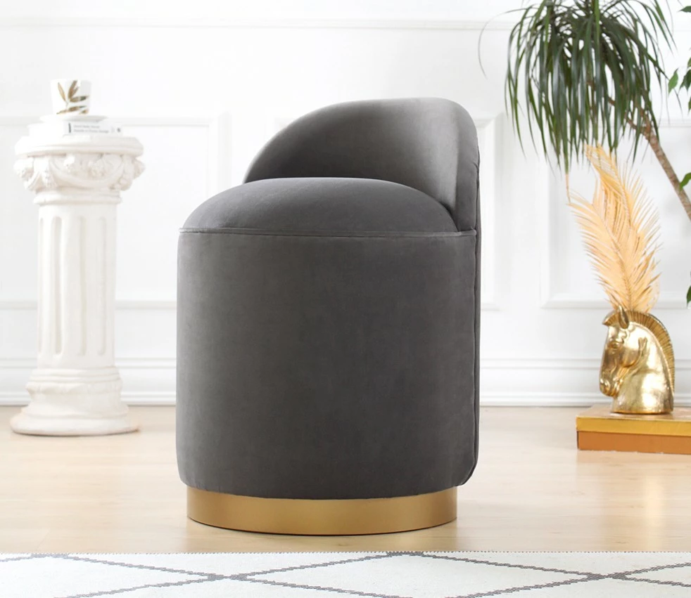 Puf iz kadifeje Atelier del Sofa, temno siva