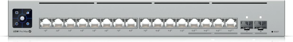 Upravljan preklopnik Ubiquiti Pro Max 16 PoE, L3, Gigabit Ethernet, za vgradnjo v rack