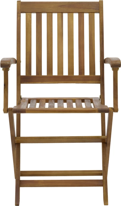 Zložljiv stol z naslonjali za roke, akacijev les, naraven, 53x60x90 cm