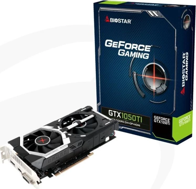 Grafična kartica Biostar GeForce GTX1050Ti, NVIDIA GeForce GTX 1050 Ti, 4 GB GDDR5, črna