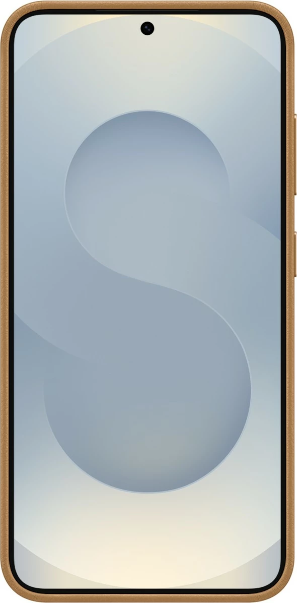 Ovitek za Samsung Galaxy S25 Kindsuit, umetno usnje, camel