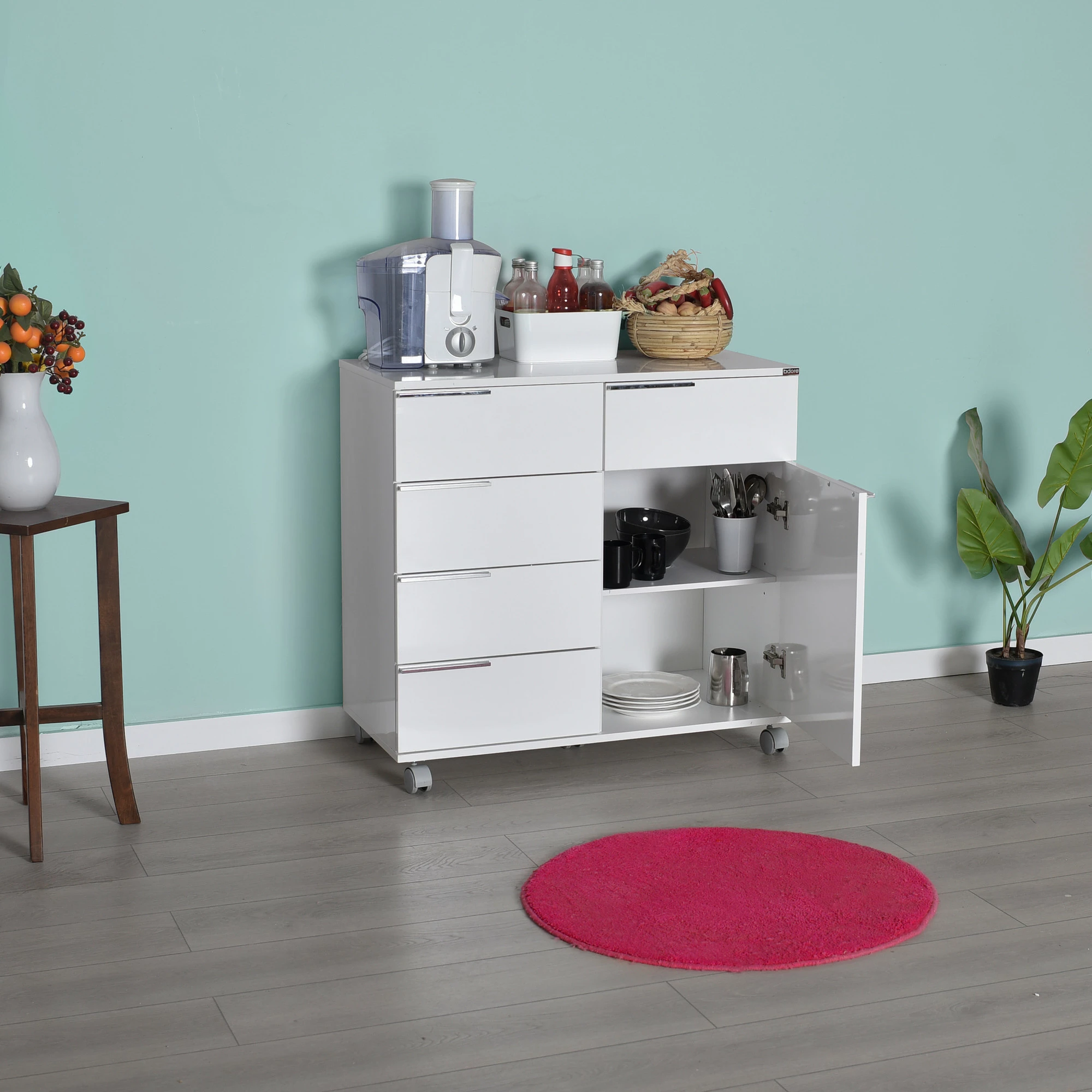 Komoda multifunkcijska, bela, Hanah Home, Adr-415-Pp-1