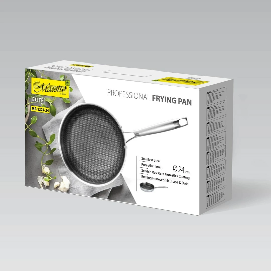 Profesionalna ponev Maestro MR-1224-26, 26 cm, srebrna