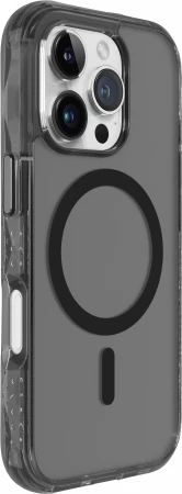 Ovitek za telefon Crystal Matter X za iPhone 16 Pro Max, MagSafe, prosojen/črn (LAUT)