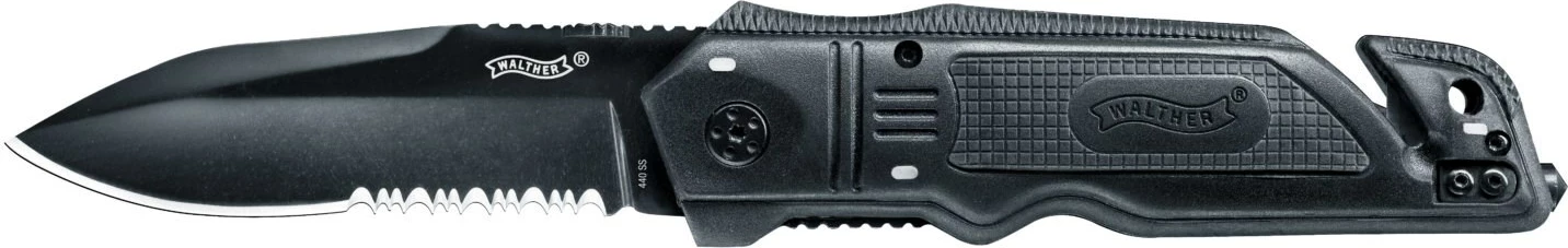 Taktični nož Walther 5.0728, nerjaveče jeklo, črn