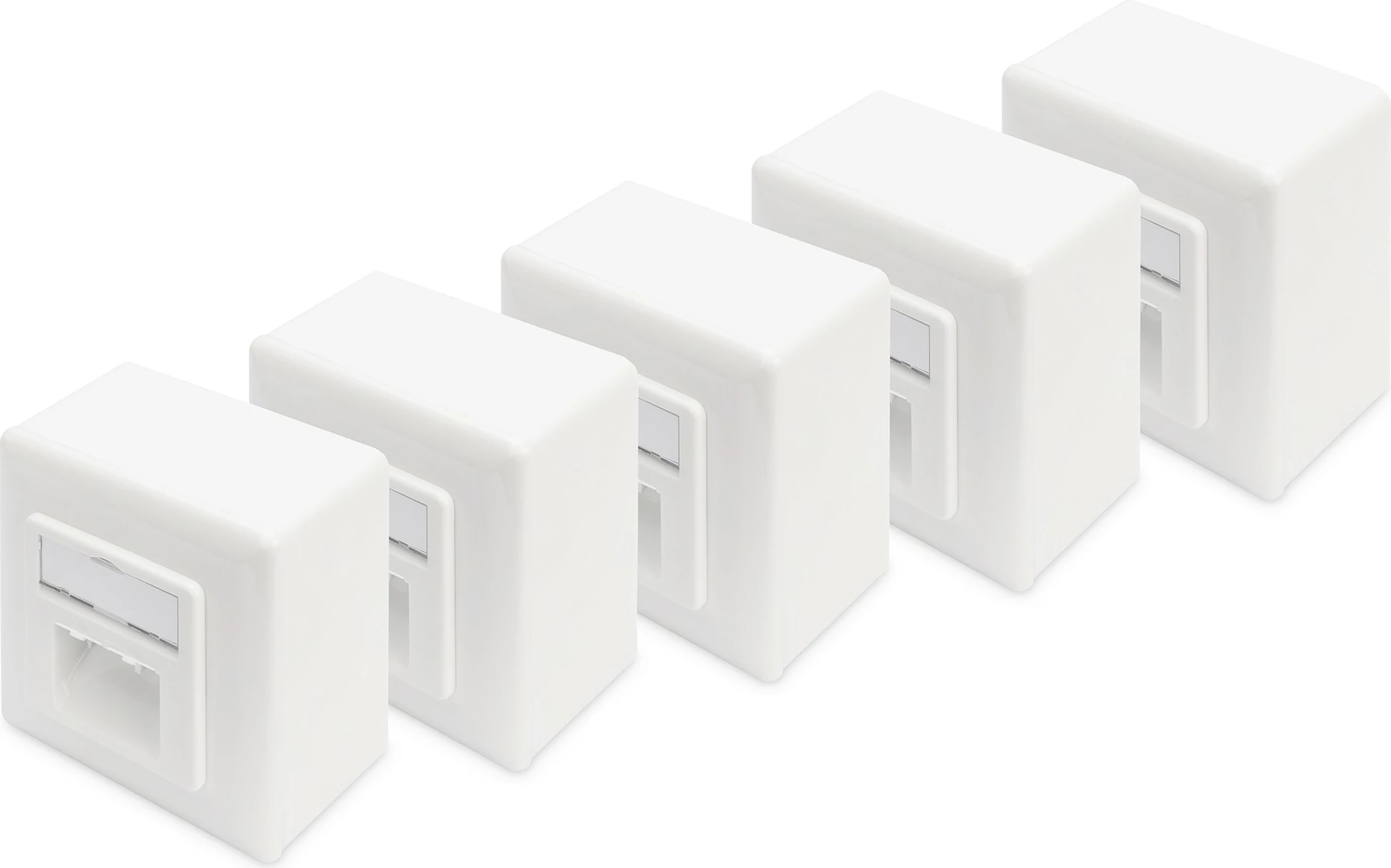 Zunanja omarica za omrežje z 2x RJ-45 Cat6, set 5 kosov, bela — Digitus