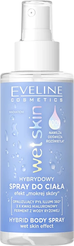 Sprej za telo z vlažilnim in sijajnim učinkom Eveline Cosmetics Wet Skin Hybrid, 150 ml
