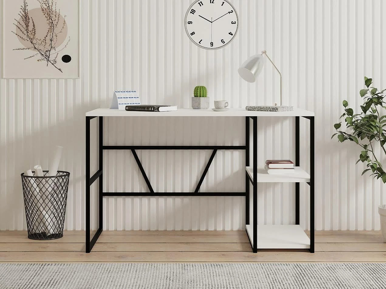 Študijska miza Hanah Home Caste, bela