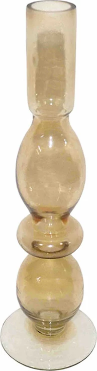 Držalo za sveče iz stekla, medeno, 8x8x29 cm