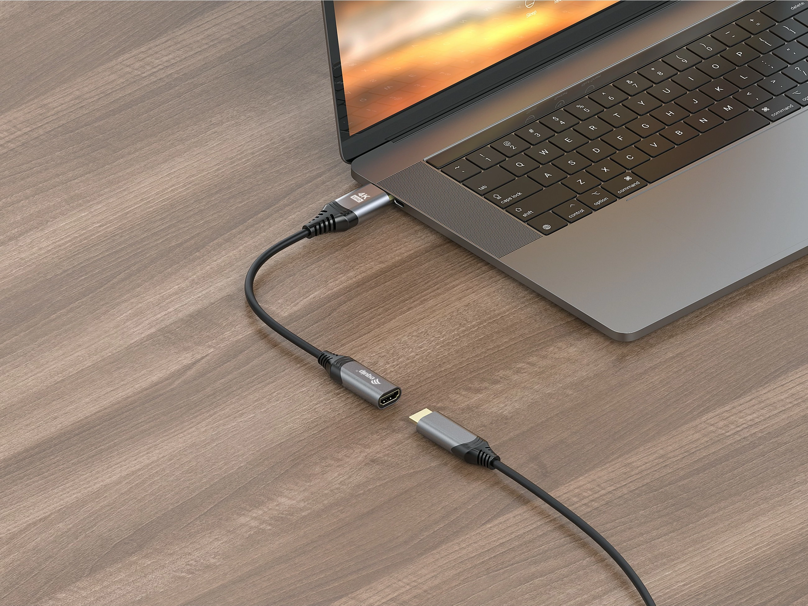 Adapter DisplayPort 1.2 v HDMI Equip, 4K/60Hz, 0,15 m, črn/siv