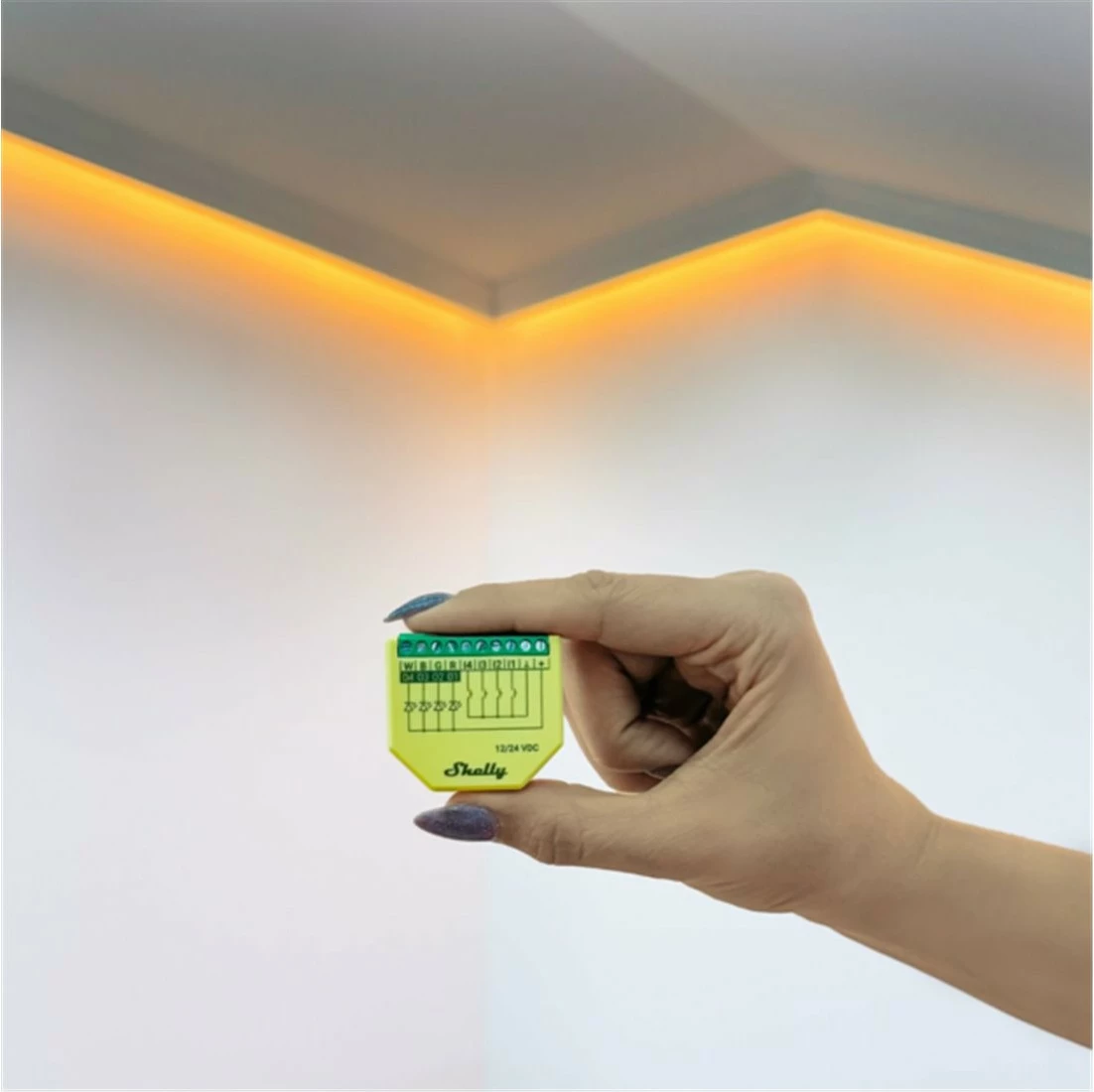 Kontroler RGBW Shelly Plus, brezžični, Wi‑Fi, 4 kanali, zelen, rumen