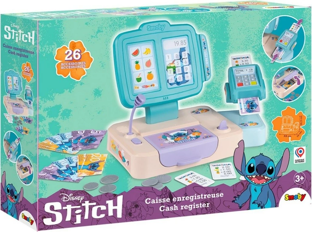 Igrača blagajna, Smoby Stitch, večbarvna, komplet dodatkov
