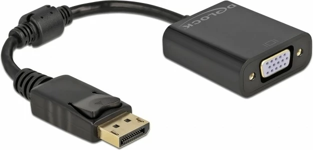 Adapter DisplayPort na VGA DeLOCK 0,15 m črn