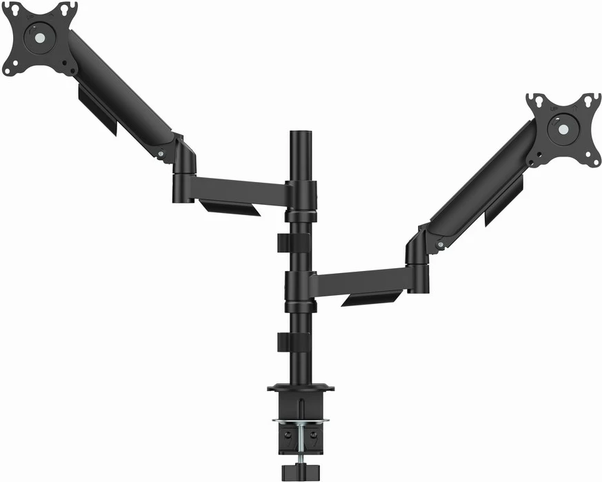 Nastavljiv nosilec za dva monitorja GEMBIRD MA-DA2P-02, 17–32", črn