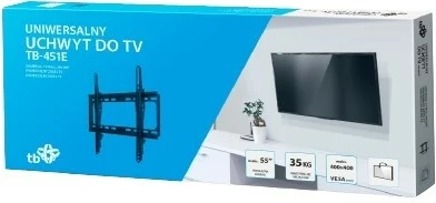 Stenski nosilec za TV TB TB-451E, do 55 palcev, 35 kg, VESA 400x400, črn