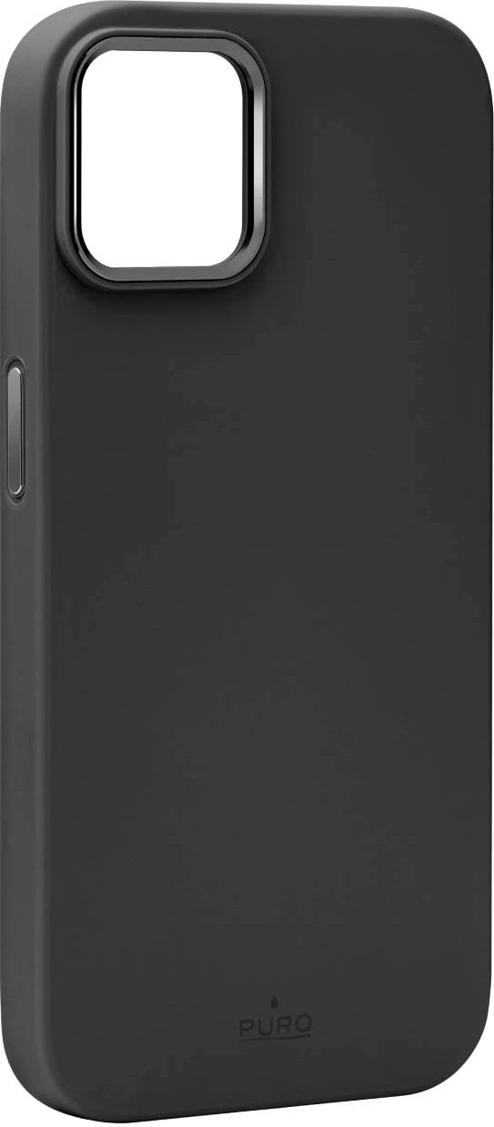 Zaščitni ovoj MagSafe Puro Icon Mag Pro za iPhone 15, silikon, črn